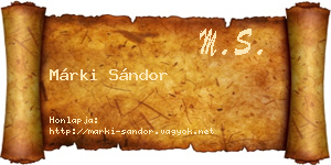 Márki Sándor névjegykártya
