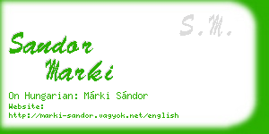 sandor marki business card